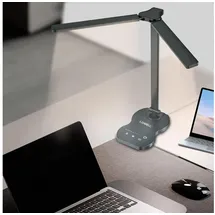 lqwell Doppelkopf-Schreibtischlampe Schwarz