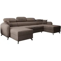 WOHNLANDSCHAFT Ribella 5 Braun 345/180/100 cm mit Schlaffunktion