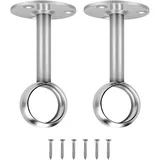 2 Stück Edelstahl Rundrohr Halterung(25mm), Gardinenstangen Halterung Set Mit Schraube, Edelstahl Kleiderschrank Stangenhalter, Stangenhalterung, zum Aufhängen Kleiderstangen, Kleiderstangensteckdosen