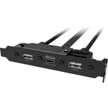 Akasa USB 3.1 Gen 1 internes Adapterkabel mit Zwei USB 2.0 Typ-A-Anschlüssen, PCI-Halterung, 5 Gbit/s, Typ-A-Konverter, USB-Port-Karten, AK-CBUB53-40BK