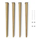 sossai® Möbelfuß Holzfüße Rund gerade Ausführung - Eiche, (4-St), 8cm - 71cm 71 cm