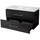 Mendler Premium Waschbecken + Unterschrank HWC-D16, Waschbecken Waschtisch, hochglanz 90cm ~ schwarz