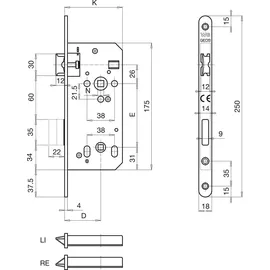 grundmann WG Einstemmschloss 440 R WC 50 mm
