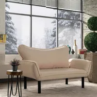 2-sitzer Schlafsofa Hone, Mit Stauraum, Verstellbar, Sitzplätze 2, 140x65 Cm Cremeweiß