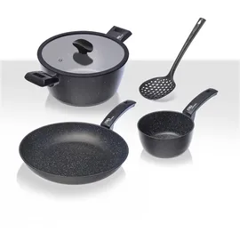 moneta Etnea Topf-Set 4-tlg. Kochtopf + Stieltopf + Glasdeckel