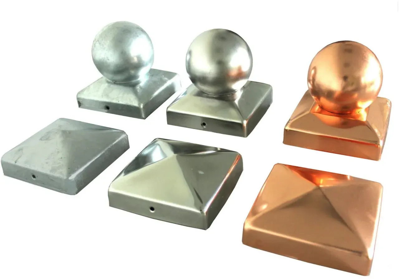 Pfostenkappe Abdeckkappe Edelstahl - Kupfer - verzinkt - Pyramide - Kugel div... 101 x 101 mm Edelstahl Pyramide