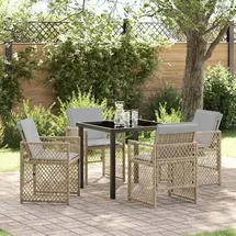 vidaXL Garten Essgruppe 5-tlg. Beige