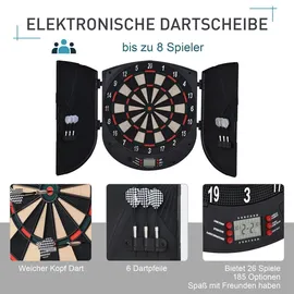 Homcom Elektronische Dartscheibe Dartboard Kunststoff