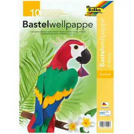 Folia Bastelwellpappe E-Welle 25 x 35 cm 10 Blatt farbig sortiert