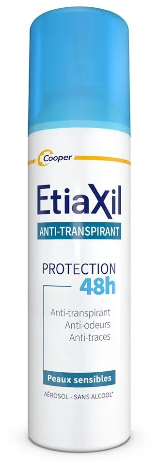 ETIAXIL - Déodorant Anti-transpirant - Traitement Transpiration Modérée - Aisselles - Protection 48h - Aérosol - Fabriqué en France 150 ml déodorant