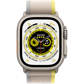 Apple Watch Ultra GPS+Cellular 49 mm Titaniumgehäuse, Trail Loop gelb/beige S/M