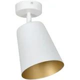 Licht-Erlebnisse Deckenstrahler 1 E27 rund weiß gold Metall