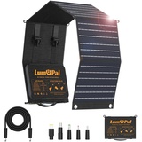 LUMOPAL Solarpanel Faltbar mit 60W type C Solar Ladegerät USB-A 3,0 (22w max)Solar Charger, IP65 Solarmodul Faltbares Solarpanel Outdoor für iPhone,Andriod handy,Tablets,Tragbare Powerstation,Camping