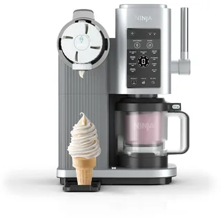 Ninja Swirl by CREAMi Softeis- & Eismaschine mit 2 Behältern, 13 Funktionen, Maschine für Eiscreme, Softeis, Gelato, Sorbet, Milchshakes und mehr, Option für Extras, Platinsilber, NC701EU
