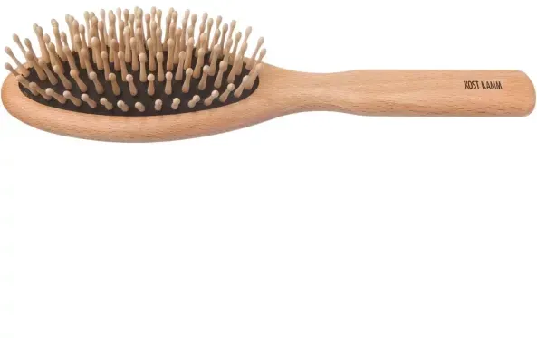 Kost Kamm Holzbürste Buche 9-reihig, abgerundete Holznoppen