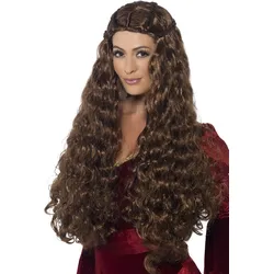 Mittelalter Haarpracht Damen Perücke Braun - OS