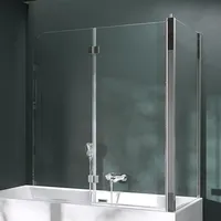 Mai & Mai Duschwand für Badewanne Badewannenfaltwand 6mm Sicherheitsglas mit NANO-Versiegelung Badewannen-Aufsatz Wandanschlag links BTH: 70x120x1...