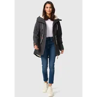 Navahoo Winterjacke NAVAHOO "Ireliaa" Gr. S (36), grau (anthrazit) Damen Jacken mit warmen Teddyfell