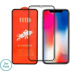 MonkeyTEC Apple iPhone XS Panzerglas Kristallklar Anti-Fingerprint 3er-Set