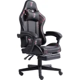 Trisens Gaming Chair im Racing-Design mit flexiblen gepolsterten Armlehnen - ergonomischer PC Gaming Stuhl in Lederoptik - Gaming Schreibtischstuhl mit ausziehbarer Fußstütze und extra Stützkissen