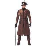 shoperama Steampunk Herren Mantel Braun/Schwarz Kostüm Jacke viktorianisch Industrial hochwertig, Größe:52