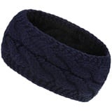 Damen Ohrenwärmer Stirnband Fleece gefüttert Winter Warm Gestrickt Dickes Haarband Thermo Stirnbänder Elastisches Haar Wickel (Marineblau)