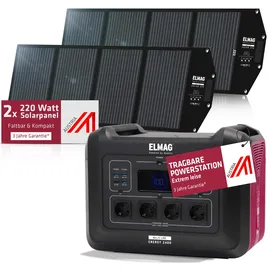 ELMAG Tragbares Solargenerator-Set Energy 2400 + SOLAR 220 DUO