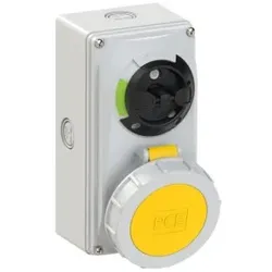 PCE 61242-4k CEE-Steckdose abschaltbar kompakt 32A 4p 4h IP66/IP67 Knock Out 612424k