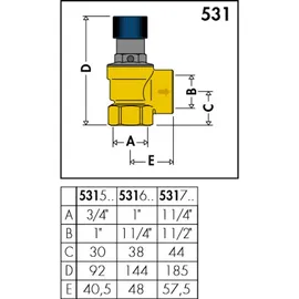 CALEFFI Membran-Sicherheitsventil Trinkwasser 1 1/4" - 6bar