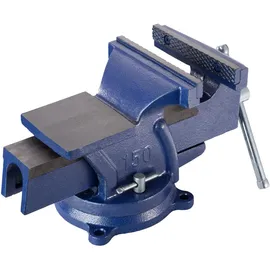 Tectake Schraubstock Gusseisen 15,00 cm x 33,00 cm x 17,00 cm blau 360° drehbar