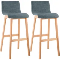 CLP 2er Set Barhocker Hover Stoff Natura blau