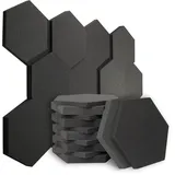 sunnypillow Hexagon Akustikschaumstoff Akustikschaum - 12 Stück - 50 x 43 x 3/5cm - Schallschutzmatte zur effektiven Akustik Dämmung - Absorber Schalldämmung Wand, Wanddekoration Gaming/Studio Deko