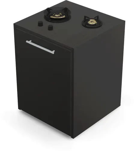 Brabura CT 60 Kochfeld - Schwarz / Anthrazit / Silberner Griff