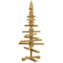 vidaXL Holz Weihnachtsbaum mit Ständer Braun 90 cm