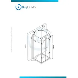 BuyLando.Shop Glaswerk Westfalen - Boxdoccia A U Emma 80x80x80x180 cm