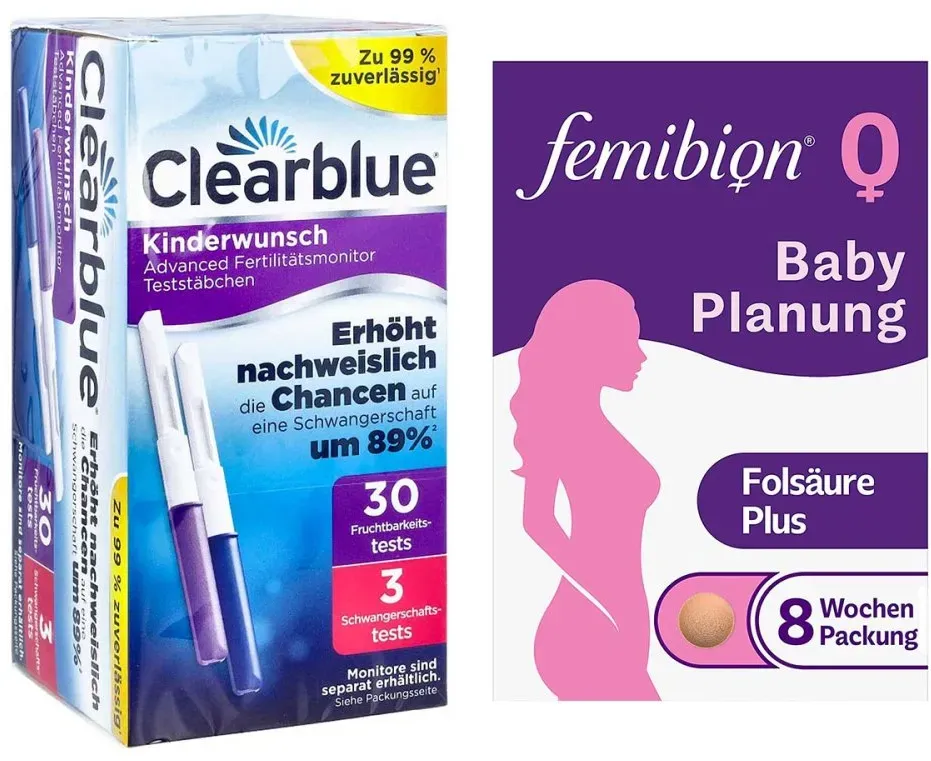 Clearblue Fertilitätsmonitor Teststäbchen 30+3 33 stk + Femibion