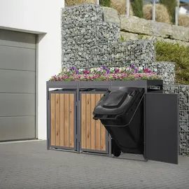 ML-Design Mülltonnenbox 196 x 80 x 124 cm braun