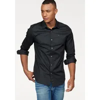 Tommy Jeans Herren Hemd Shirt«, Stretch Hemd, Premium, Slim Fit, mit Elasthan, Schwarz (Tommy Black), L