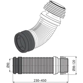 alcadrain s.r.o. Alcadrain M9006 Abfluss Kniestück DN90/110 flexi