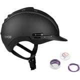 Casco Reithelm MISTRALL-2 schwarz L-XL (60-63cm) + MyStyle Wechselstreifen lila reflex