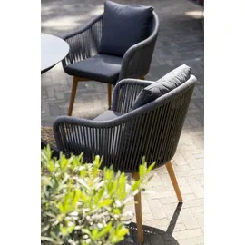 Mr. Deko Solana Rope Gartenstuhl 63 x 63 x 108 cm grau 2 St.