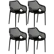 CLP Gartenstuhl Air XL Gartenstuhl-Set 57 x 60 x 81 cm schwarz 4 St.