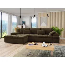 Mirjan24 Ecksofa Bangkok, L-Form Sofa mit Schlaffunktion und Bettkasten (Farbe: Wave 09, Seite: Links) - Couches, Wohnlandschaften, Ecksofas