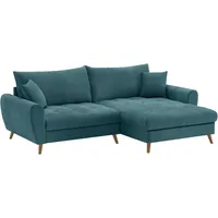 Mr. Couch Ecksofa Blackburn II, L-Form, Mit Kaltschaumpolsterung bis 140 kg belastbar blau 246 cm x 71 cm x 170 cm