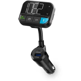 Nedis Kfz Audio FM Transmitter - Schwanenhals - Freisprechfunktion - 2.00 - Scharz-weiß Monitor - PD 20 W / QC 3.0 - Schnellladung -...
