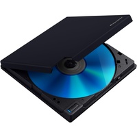 Pioneer Externes Blu-ray-Laufwerk BDR-XD08EMB-S, mattschwarzes Gehäuse, USB 3.2 Gen1 (USB-Typ-C) / 2.0, schlanker tragbarer BD/DVD/CD-Brenner mit hochwertiger Gummibeschichtung