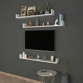 [en.casa] Höganäs Wandregal 120 x 15 x 12 cm Weiß