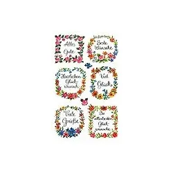 Schmucketikett Glückwünsche ZWECKFORM 54216 I.BLumenrand