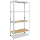 shelfplaza Schwerlastregal Metall 200x90x30 cm weiß 4 Böden