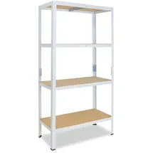 shelfplaza Schwerlastregal Metall 200x90x30 cm weiß 4 Böden